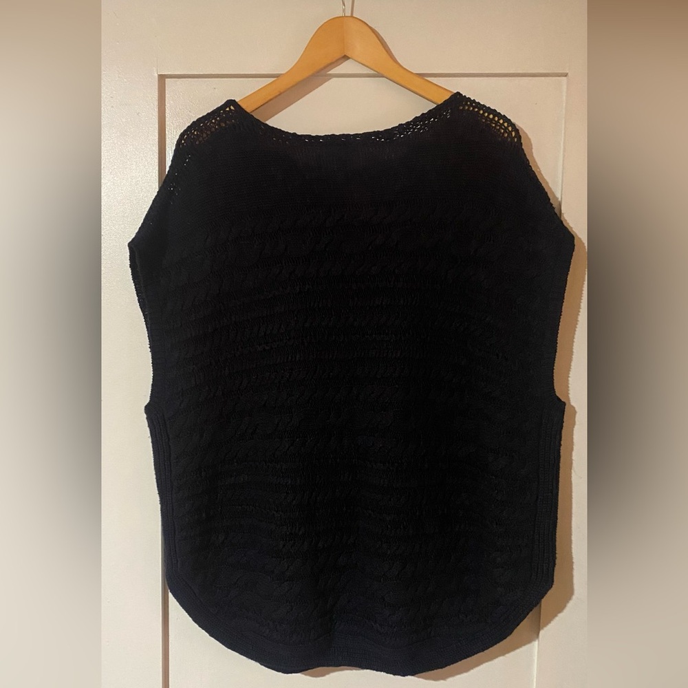 Women's Navy Cable Knit Sweater, Talbots, size L